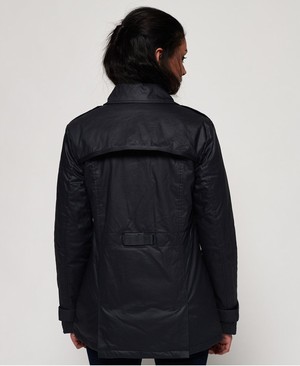 Superdry Moody Trench Női Kabát Sötétkék | EWQSP8093